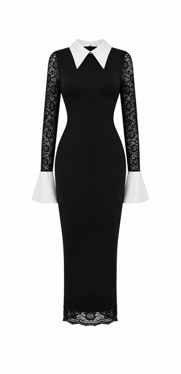Elegantes Spitzen-Midikleid
