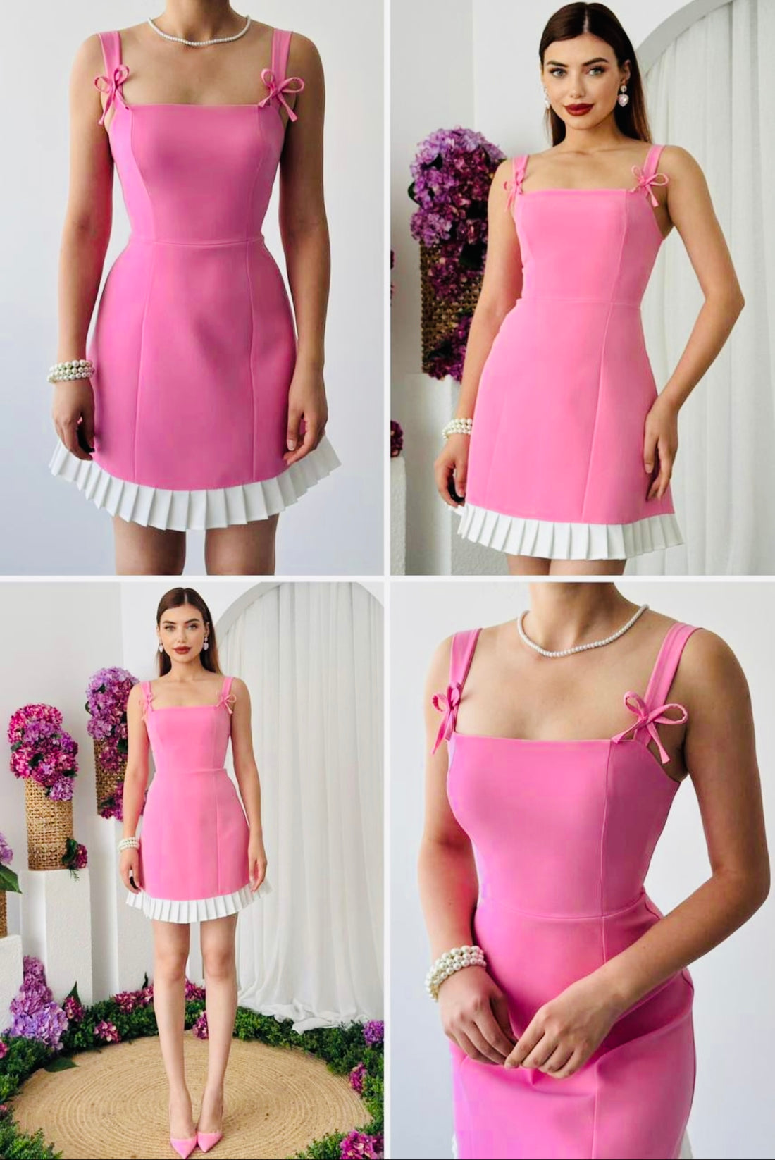 Rosa Eleganz Minikleid