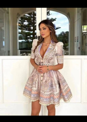 Romantic Lace Mini Dress – Pastel Romance