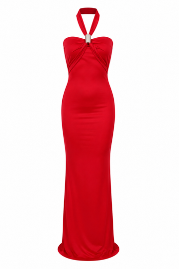 Elegantes Maxikleid – Rote Leidenschaft
