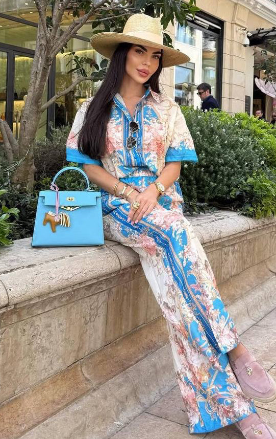 Elegant two-piece set with floral print – Luxury meets lightness