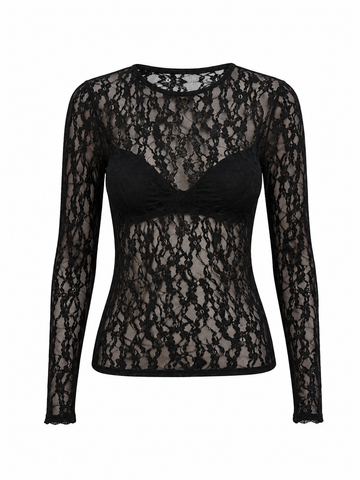 Lace Elegance – Spitzen-Top Schwarz