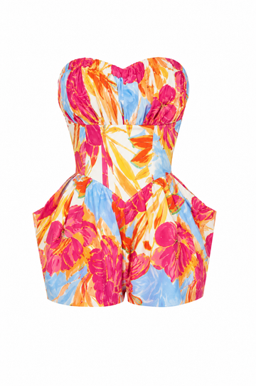 Summer Bloom – Bandeau Jumpsuit mit Blumenprint