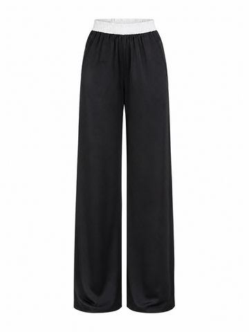 Contrast Flow – Wide Leg Hose Schwarz & Weiß