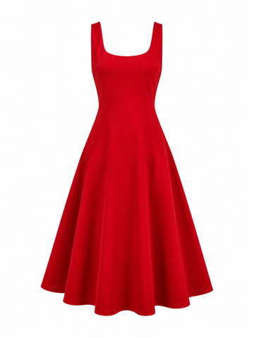 Lady in Red – Elegantes Midikleid