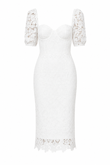 Spitzenkleid „Bianca“ – Feminine Eleganz in Weiß