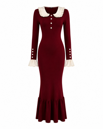 Elegant maxi dress in Bordeaux