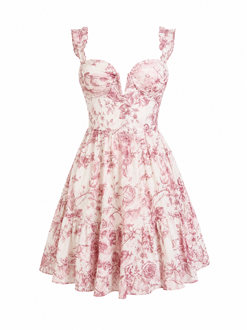 Romantic mini floral dress