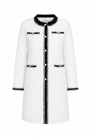 Elegant quilted coat in white