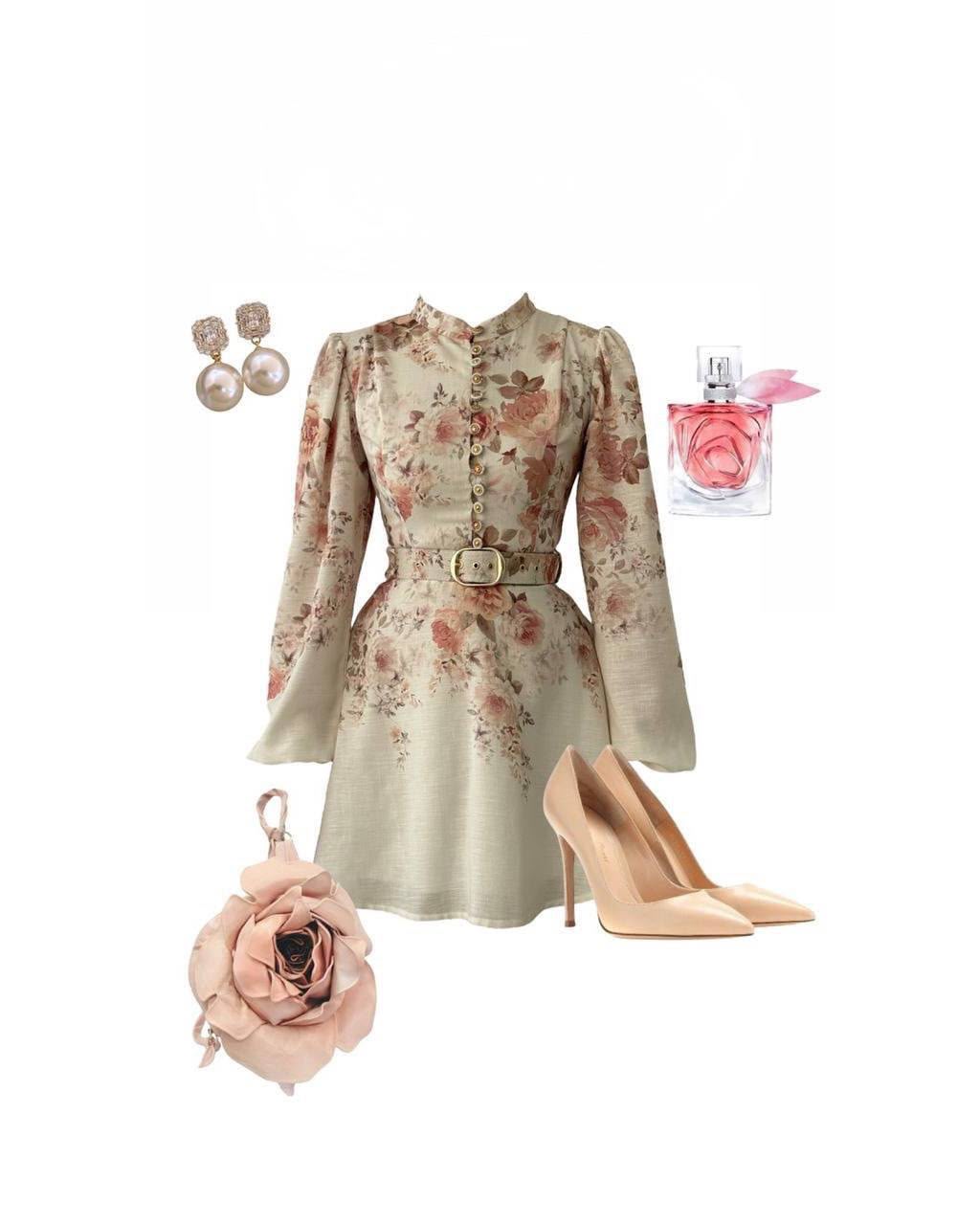 Rosé-Blütenkleid